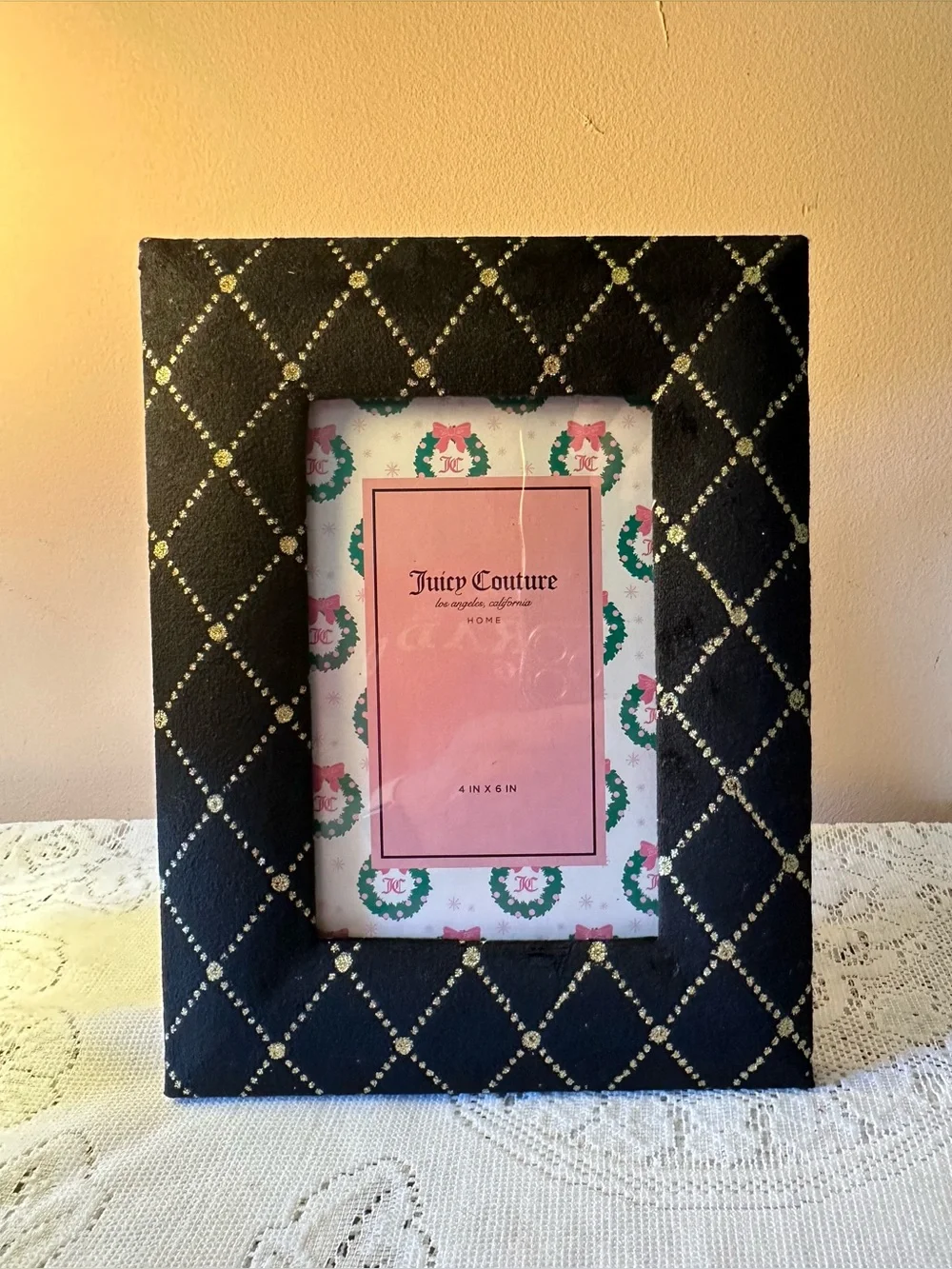 Juicy Couture Black Quilted Design Photo Frame